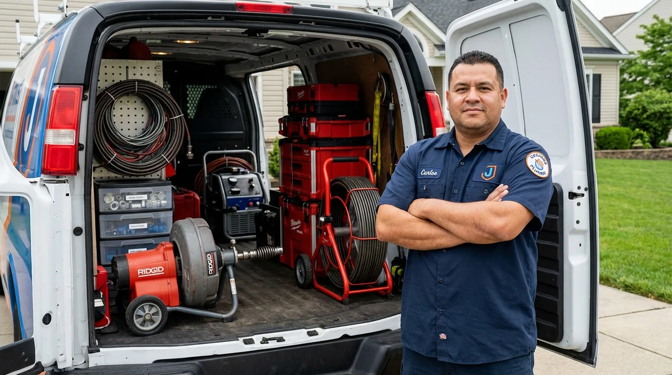 Professional drain cleaning equipment and Johns Plumbing LLC plumber in Campbelltown