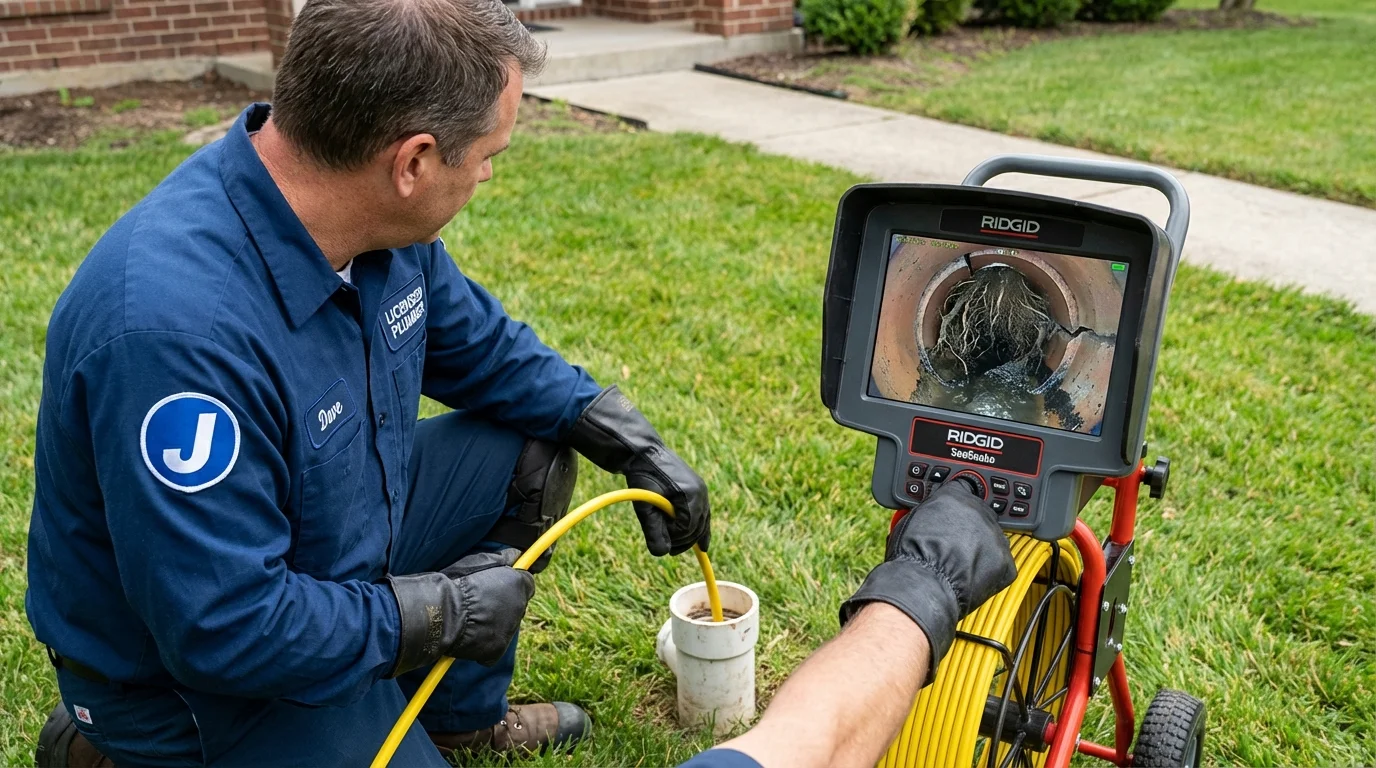 Sewer camera inspection being performed by Johns Plumbing LLC in Campbelltown
